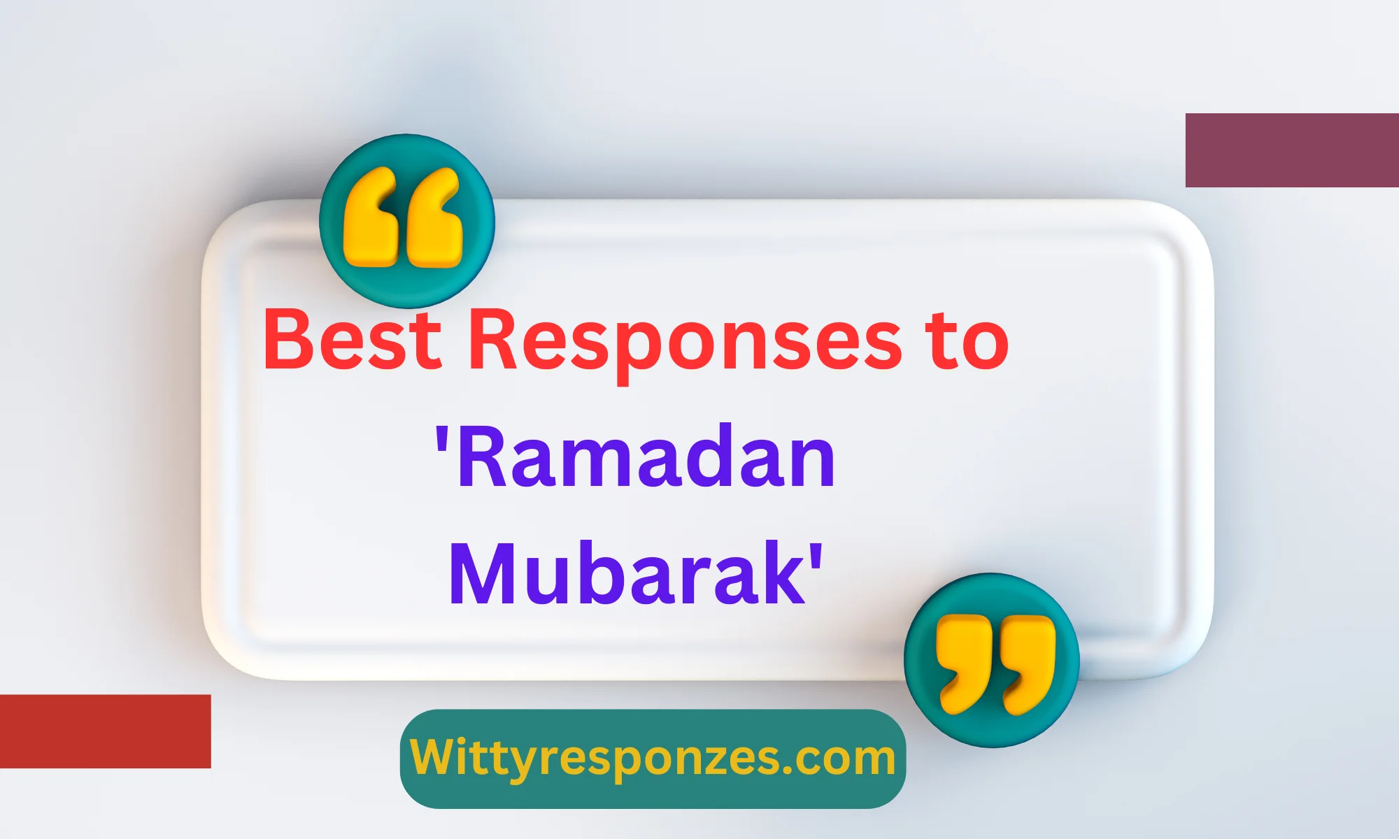 Best Responses to 'Ramadan Mubarak'